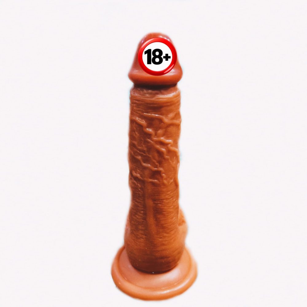 DL 8 Inch Realistic Silicone Dildo – Soft & Flexible | Available in Chocolate & Skin Color
